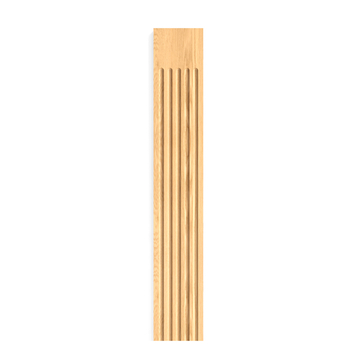 Unpainted wooden pilaster, Oak fluted pilaster