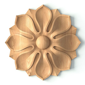 Architectural wood medallion door trim