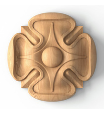Unfinished wooden rosettes appliques for fireplace