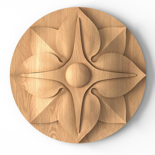 small round architectural flower oak rosette classical style