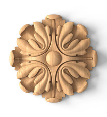 small round architectural flower oak rosette classical style
