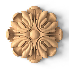 Architectural carved wood rosettes trim