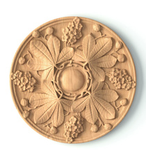 medium round decorative flower wood rosette baroque style