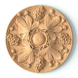 Decorative rosettes with chestnut leaves art nouveau