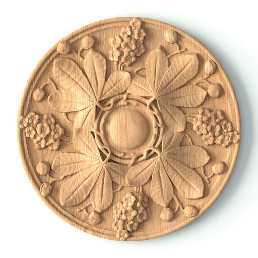 medium round wood carving floral wood medallion renaissance style