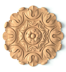 small square architectural acanthus wood rosette baroque style