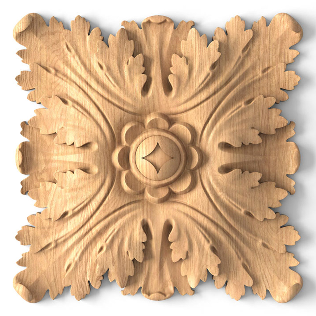 1 Piece Wood Carving Rosette Applique Shabby Chic Wood -  Portugal