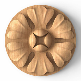 Carved round rosette, Ornate wood furniture rosette