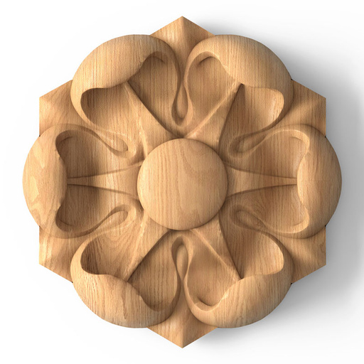 small round hand carvedflower oak rosette victorian style