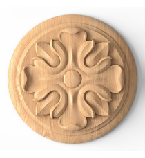 Oval rosette onlay for interior decorating from beech
