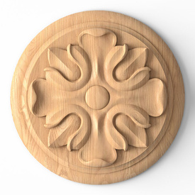 Decorative wood medallion door trim