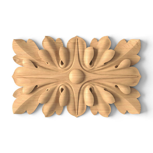 small rectangular ornate leaf oak rosette baroque style