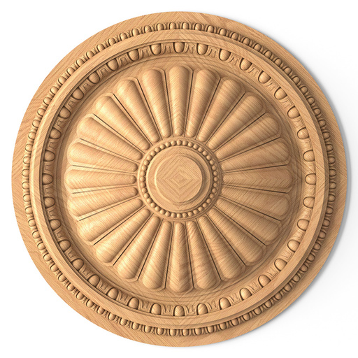 extra large round architectural flower oak medallion classical style