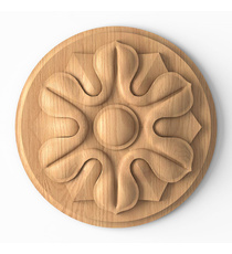 Wood medallions for furniture with elements of floral design