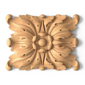 Carved floral rosette, Decorative wooden rosette