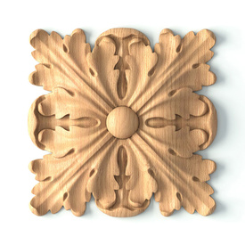 Custom wooden interior rosette, Unfinished floral rosette