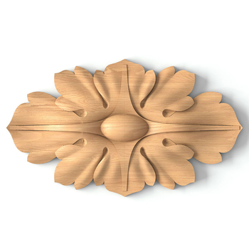 Unfinished carved rosette, Antique oak rosette 