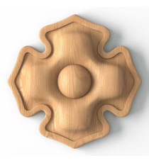 Decorative floral solid wood rosette onlay