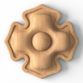 Miniature wood carved rosette, Gothic decorative rosette