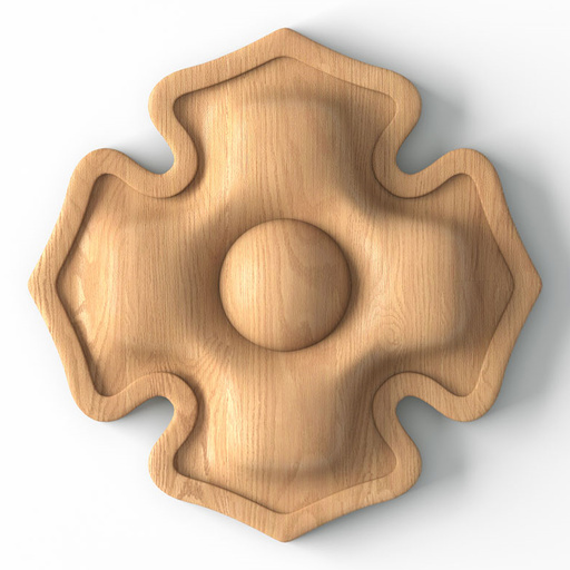 small round simple flower wood rosette classical style