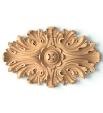 Ornate rosette flower for furniture from oak 