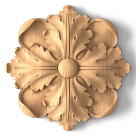 Carved victorian rosette, Square wooden rosette