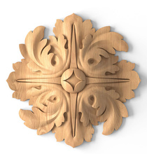 Classical style ornamental floral rosette from oak