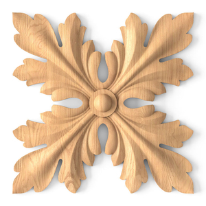 small square simple wood rosette classical style