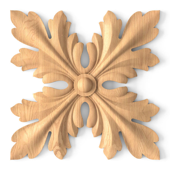 Square oak rosette with acanthus leaves