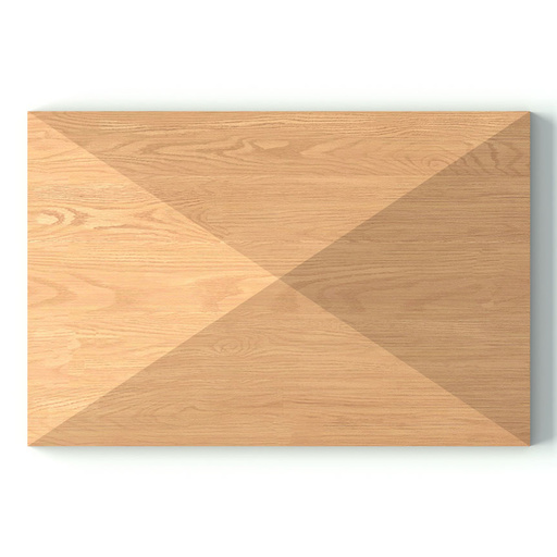 small rectangular simple oak rosette classical style