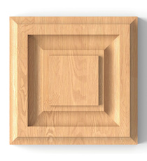 small rectangular simple oak rosette classical style