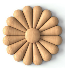 small round hand carvedflower oak rosette classical style