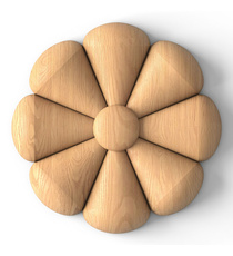 small round decorative flower wood rosette classical style