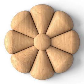 Decorative hand carved wood rosettes 