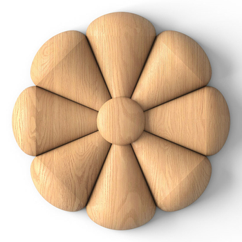 Unfinished small flower rounded rosette from oak#additional-separator##additional-separator#This dec..