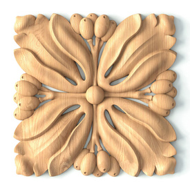 Decorative carved wood rosettes for furniture