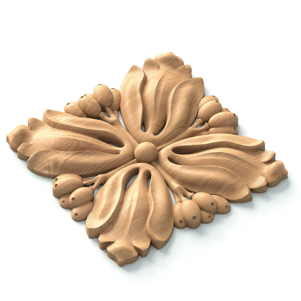 1 Piece Wood Carving Rosette Applique Shabby Chic Wood -  Portugal