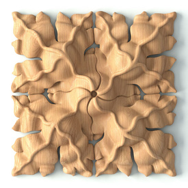 Unfinished carved wood rosettes for furniture