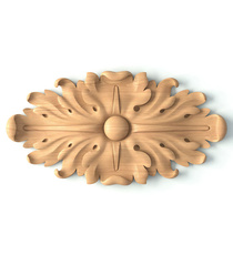 Small solid wood decorative flower rosettes for interior