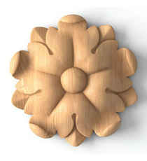 Vintage style rectangular carved rosette from solid wood