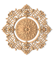 Wood rosettes oval-shaped with acanthus leaves