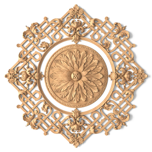 Large wood medallion pierced Baroque