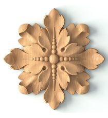 large round decorative flower wood rosette appliques baroque style