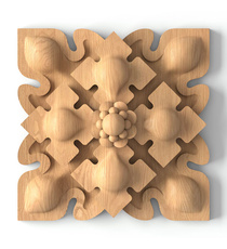 small square wood carving wood rosette appliques art deco style