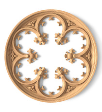 medium round decorative flower wood rosette appliques baroque style