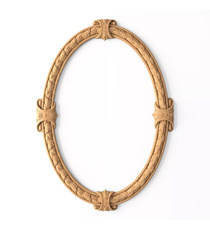 Romantic style solid wood oval mirror frame with a ribbon bow