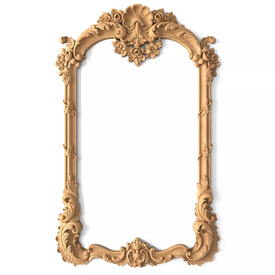 Unfinished wooden large mirror frame, Carved antique frame