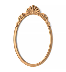 Baroque style frame mirror with laurel leaves from beech