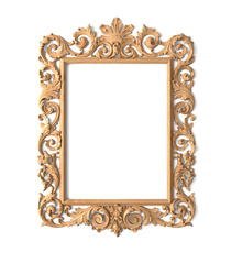 Antique wall mirror frame with acanthus leaves from solid wood