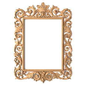 Carved mirror frame with acanthus scrolls